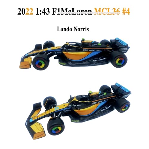 Modelo de vehículo Bburago 1:43 F1 MCL36#4 Lando Norris 2022 miniatura 2