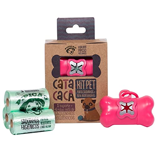 Kit Pipicão Cata Caca Rosa para Cães
