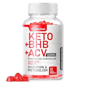 Organic Keto ACV BHB Gummies – Apple Cider Vinegar with The Mother Supplement – Vitamin D3 Zinc Beetroot Pomegranate Chromium Beta Hydroxybutyrate – Vegan Sugar Gluten Free for Men Women