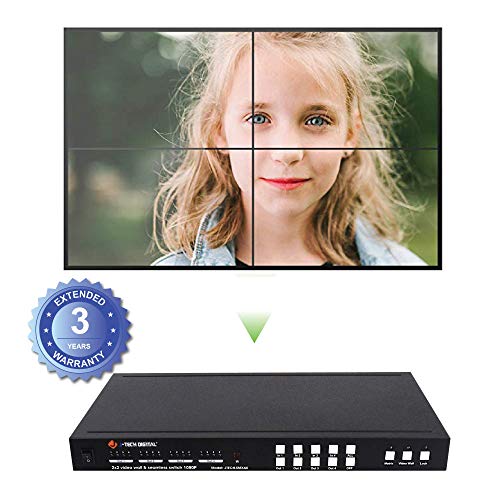 J-Tech Digital 2X2 HDMI Video Wall Controller Seamless 4x4 1080p HDCP1.4 HDMI Matrix