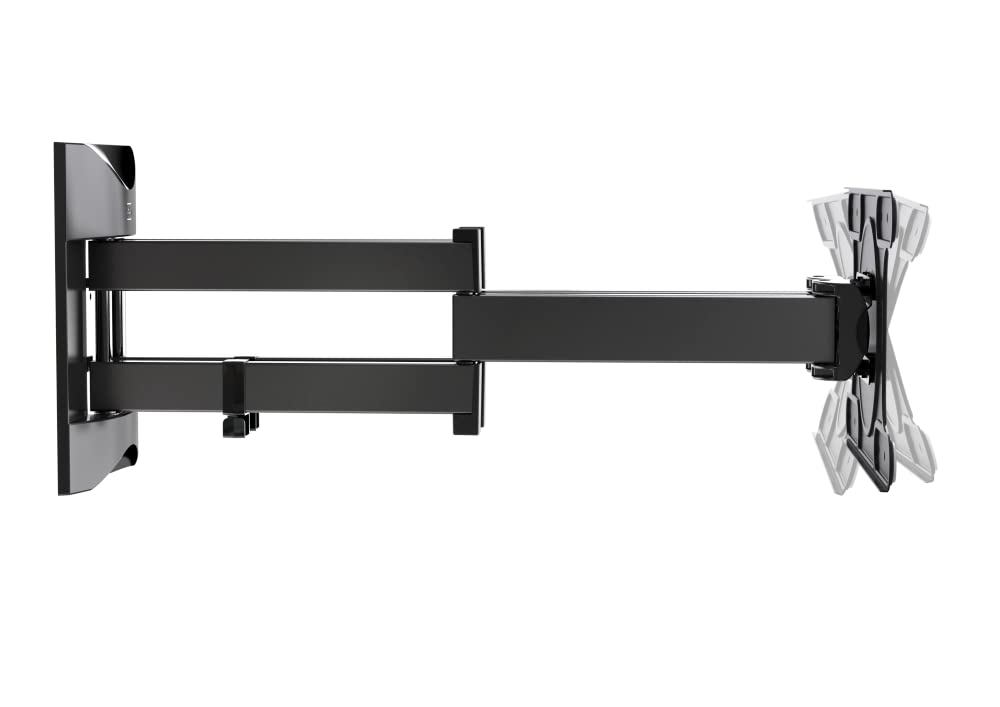 Meliconi SPACE SYSTEM DUALMOTION OLED, Supporto TV Parete Doppio Braccio e Doppia Rotazione, Staffa per TV a OLED da 40" a 82", Attacco VESA 200-300-400x200, Portata 55 Kg, Made in Italy, Nero