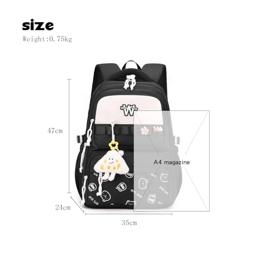 JANSBEN Schulrucksack für Mädchen, Wasserdichter Rucksack mit Mehrfachfach-Design für Schule, Reisen und Arbeit, Grün Bequeme Schultasche Ideal für 10-Jährige Kinder, Jungen und Teenager