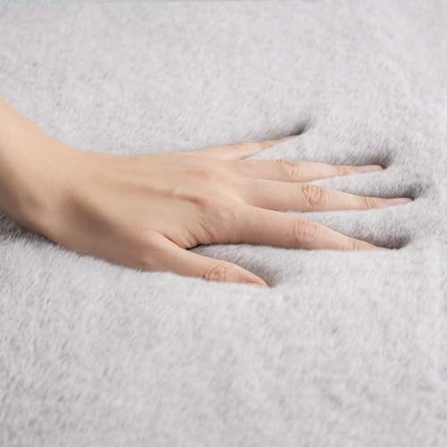 Image of Rabbit Fur Area Rug 6x8 Ft | Super Soft Plush Carpet with Anti-Slip Backing | Washable Luxury Rug for Bedroom, Living Room & Home Decor