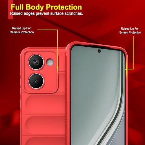 Image of amazon basics Back Case Cover for Realme P3 Ultra 5G | Compatible for Realme P3 Ultra 5G Back Cover | Liquid Silicon Magic Case with Camera Protection | Red