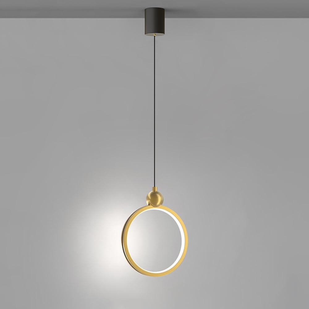 Lámpara colgante de anillo ultrafino LED de 13W y luces de suspensión decorativas oro