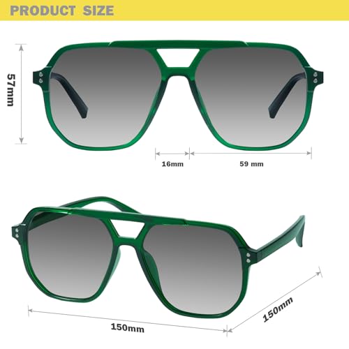 Image of mosanana Oversized Aviator Sunglasses for Women with Polarized Lens MS52243 | Geometric Big Frame, Designed for Daily Outfits, Travel and Fashion Looks