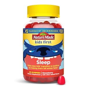 Nature Made Kids First Sleep, Kids Melatonin Gummies, 100% Drug Free Sleep Aid for Restful Sleep, 45 Count