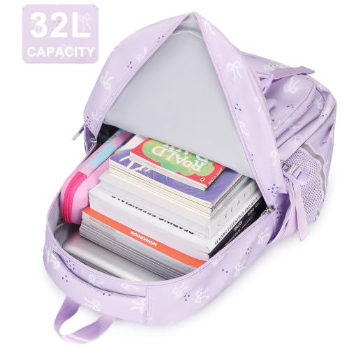 Joyfulife 3Pcs Bow Backpack for Girls Backpack with Lunch Box Cute Teen Kids Bookbags Set Elementary Kindergarten Preschool middle School Bags for girls — view 3