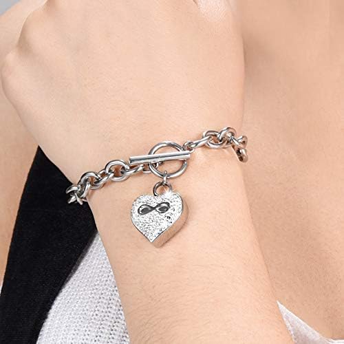 zeqingjw Infinity Heart Cremation Bracelet for Ashes - Stainless Steel Urn Bangles for Pet/Human Ashes - Memorial Keepsake Ash Jewelry - Image 7