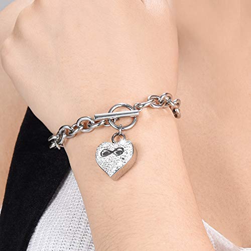 zeqingjw Infinity Heart Cremation Bracelet for Ashes - Stainless Steel Urn Bangles for Pet/Human Ashes - Memorial Keepsake Ash Jewelry3