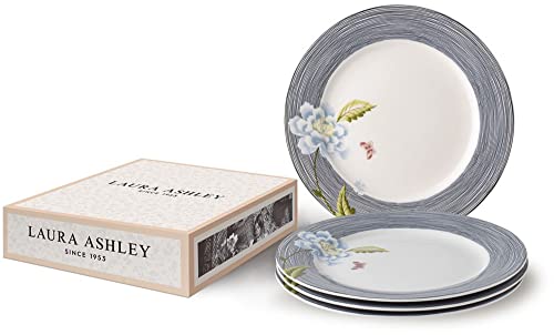 Laura-Ashley-Heritage-Midnight-Pinstripe-10-Dinner-Plate-Set-in-Giftbox-Porcelain-Dining-Plates-Microwave-Safe-Ceramic-Dinnerware-FloralNavy Laura Ashley Heritage Midnight Pinstripe 10 Dinner Plate Set in Giftbox Porcelain Dining Plates Microwave Safe Ceramic Dinnerware FloralNavy