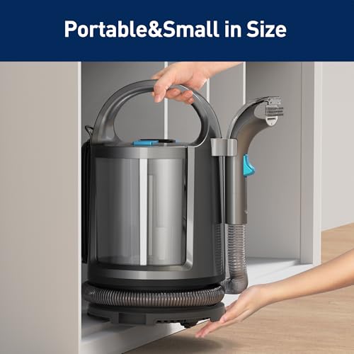 Image of Aspiron Portable Carpet & Upholstery Cleaner, 20KPa Strong Suction, Deep Stain Removal, Wide Cleaning Range, 56.8Oz Large Water Tank, Compact Design for Carpet, Sofa, Car, Mattress, Cushion