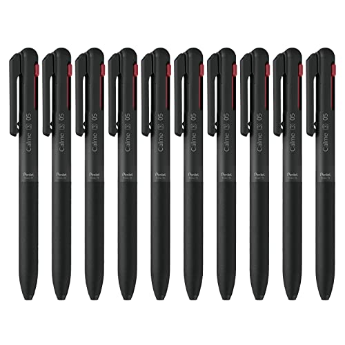 ぺんてる 3色ボールペン Calme 0.5mm ブラック 10本 BXAC35A