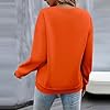 KUIH Women's Sweatshirts Lightweight Fleece Top Cosy Causal Crewneck Long Sleeve Pullover Jumpers Ladies Sweaters Solid Dressy Long Sleeve Tunic Tops Autumn Winter Jumpers for Women UK Orange #4