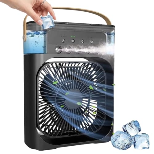 Image of Drumstone (๐๐ฉ๐๐๐ข๐๐ฅ ๐๐ ๐๐๐๐ซ๐ฌ ๐๐๐ซ๐ซ๐๐ง๐ญ๐ฒ) USB Powered Mini Air Conditioner Fan, Portable Air Cooler with 3 Speed Modes, Personal Desk Cooling Fan for Room, Office, Bedroom, Travel