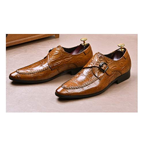 Oxford for Men Formal ShoesGenuine Leather Slip On Casual Loafer Low Top Pointed Toe Block Heel Monk Strap Men's Leather Shoes