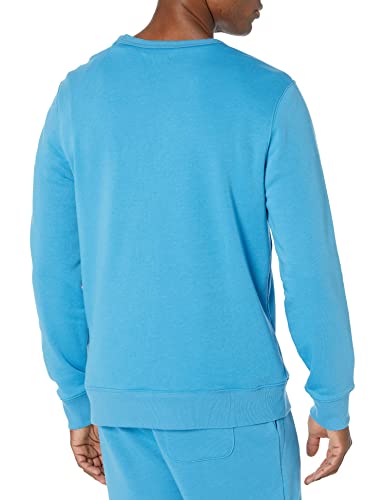 Amazon Essentials Herren Leichtes langärmeliges Frottee-Sweatshirt mit Rundhalsausschnitt (erhältlich in Big & Tall), Türkisblau, M