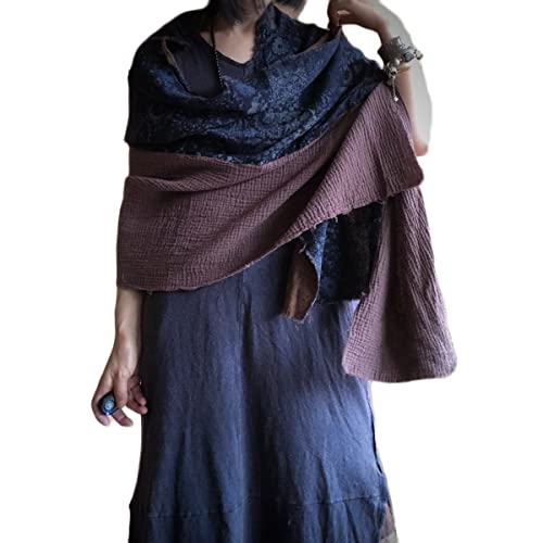 NFYM Women Long Large Scarves Patchwork Fall Spring Cotton Soft Shawl Cape Vintage Floral Wrap Stole