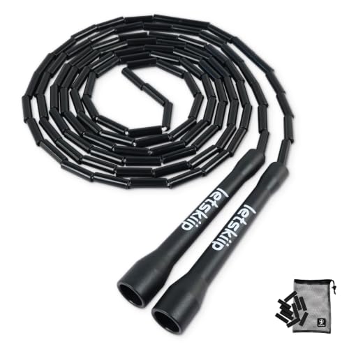 Letskiip Classic Beaded Jump Rope for Beginners & Adults - Tangle-Free Segmented PP Skipping Rope...