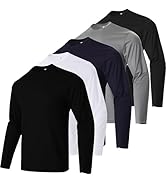 Men's Pack Dry-Fit UV Moisture Wicking Shirts UPF 50+ Breathable Long Sleeve Tees Sun Protection ...