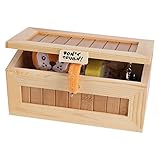QANYEGN Don't Touch Useless Box, Wooden USB Electronic Box with Turns Itself Off, Cute Tiger Design for Stress Relief and Desk Decoration