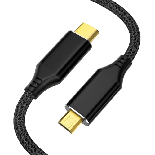 4K Micro HDMI to USB C Cable 3FT Nylon Braided High-Speed Uni-Directional Cord Supports 4K@60Hz & 2K@120Hz Compatible with Sony ZV-E10 Canon EOS M50 Raspberry Pi 4 GoPro Hero 7/6/5 Black