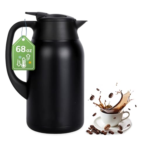 68oz 316 Food Grade Coffee Carafe for Keeping Hot, Black