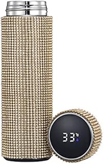 sdfpj 350/500/750 ml bling diament termos butelka do kawy kubek ze stali nierdzewnej butelka na wodę przenośny kubek sportowy butelka spersonalizowany prezent termosy (pojemność: 750 ml, kolor: Dispaly złoty)