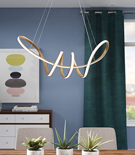Lustre LED moderne géométrique luxe or pour salon chic