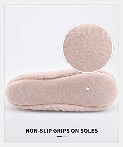 Image of Panda Bros 2 Pairs Women's Ballerina House Slippers, Anti-Skid Comfy Warm Ballet Style Slippers