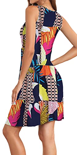 Image of Akihoo Women Summer Casual Sleeveless Midi Plain Pleated Tank Vest Dresses