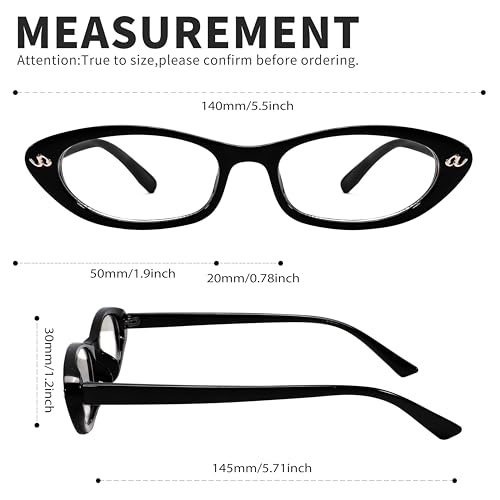 Image of boten Cat Eye Blue Light Blocking Glasses for Women Men Small Oval Eyeglasses Anti Glare Nerd Eyewear