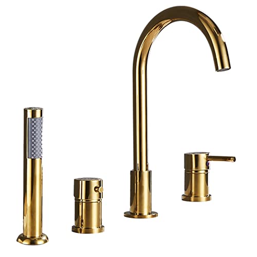 Robinet de baignoire anti-calcaire en laiton avec bec rotatif gain de place