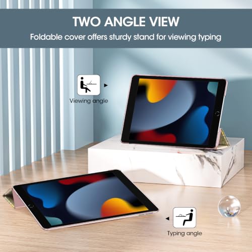 Image of ProCase for iPad 9th / 8th / 7th Generation Case 10.2 Inch, Rose | 10.2 iPad Case 9th / 8th / 7th Gen Cover (2021 /2020 /2019), Slim Smart Cover With Translucent Hard Shell Back, Auto Sleep /Wake