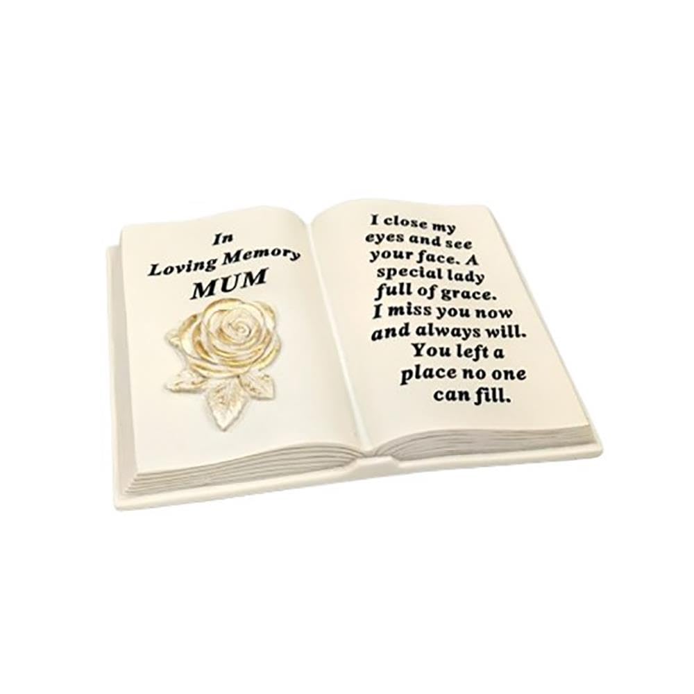 YöL Memorial Graveside Plaque Pot Ornament Book Flowers Poem Mum Tribute Grave Decoration