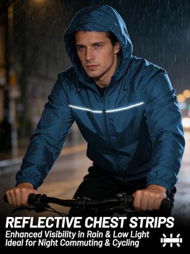 Image of SWISSWELL Mens Rain Jacket & Coats Packable Lightweight Waterproof Rain Shell Hooded for Golf Travel Hiking