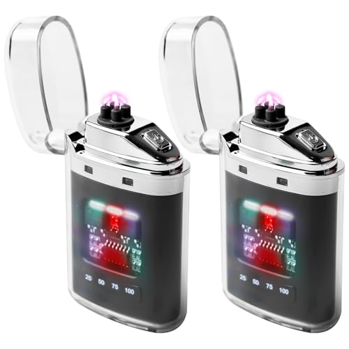Elektro Lichtbogen Feuerzeug USB C, Sturmfeuerzeug Elektrisch mit Farbige Flammen, Elektrische Feuerzeuge mit Batterieanzeige, Feuerzeuge, Geburtstagsgeschenk für Männer Opa Frauen, Schwarz Elektro Lichtbogen Feuerzeug USB C, Sturmfeuerzeug Elektrisch mit Farbige Flammen, Elektrische Feuerzeuge mit Batterieanzeige, Feuerzeuge, Geburtstagsgeschenk für Männer Opa Frauen, Schwarz