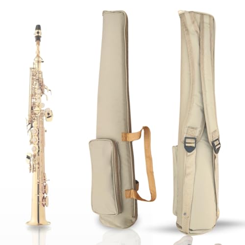 Capa Bag Mochila Acolchoada para Sax Reto Soprano e Clarinet, Almofadada com Enchimento, Revestida Nylon, Super Luxo com Bolsos e Alça Confortável
