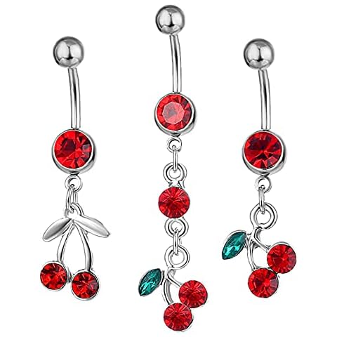 Generic Crystal Navel Ring 3pcs Belly Button Rings Cover
