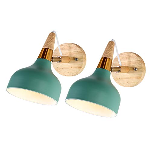 Applique murale pour allée loft cuisine lot de 2 lampes de chevet vert nordique brancher