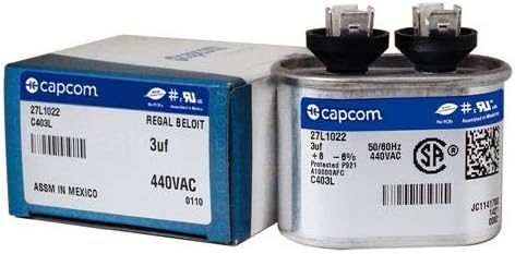 27L1022 3 uf MFD 440 Volt VAC - GE Genteq Replacement Oval Run Capacitor by Capcom