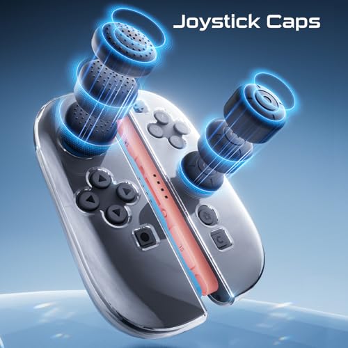 HEYSTOP Carcasa para Nintendo Switch 2 Modelos, Funda TPU Suave Dockable Transparente con Protector de Pantalla Switch 2 y Tapas de Silicona para el Pulgar para el Mando de Nintendo Switch 2 - imagen 6