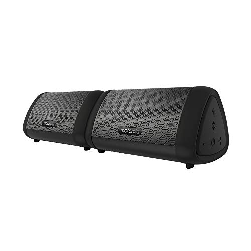 Motorola Sonic Sub 630 Bass Twin - Powerful, Portable Bluetooth Speaker with True Wireless Link Pairing - Built-in Subwoofers for Full Bass & Stereo - IPX5 Waterproof & 9-Hour Charge on Max Volume