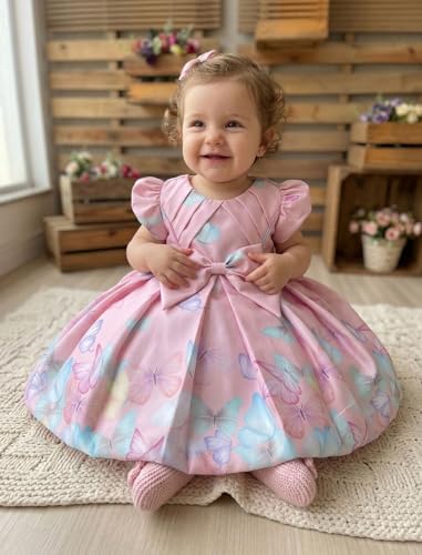 Image of Niren Enterprise Multipatteren Baby Girl's Knee Length Frocks with Digital Prints