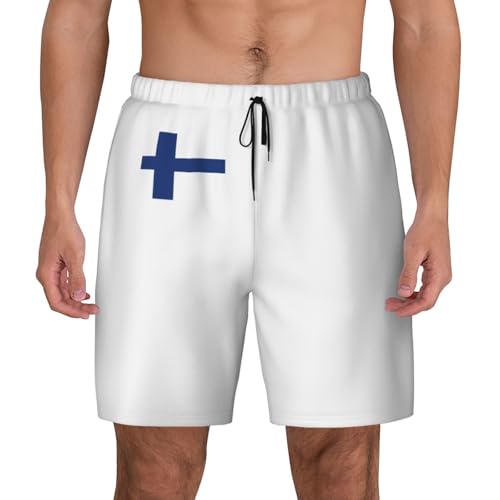 Bañador de hombre con bandera de Finlandia para playa de secado rápido
