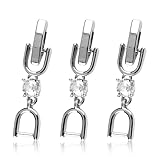 Lotsdonxia 3 extensores de pulsera de plata, cierres de extensión de collar de diamantes de imitación, conectores plegables chapados en oro blanco para mujeres y bricolaje