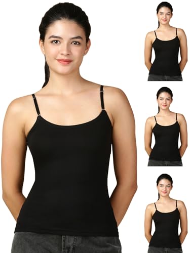 Image of Lux Cozi Premium Cotton Regular Fit Camisole for Women - Pack of 4