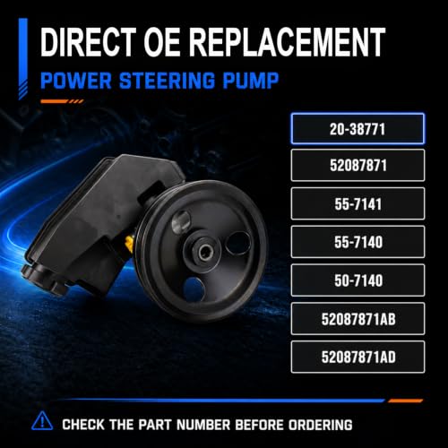 Image of Flecto 20-38771 Power Steering Pump Compatible with Jeep Cherokee Wrangler