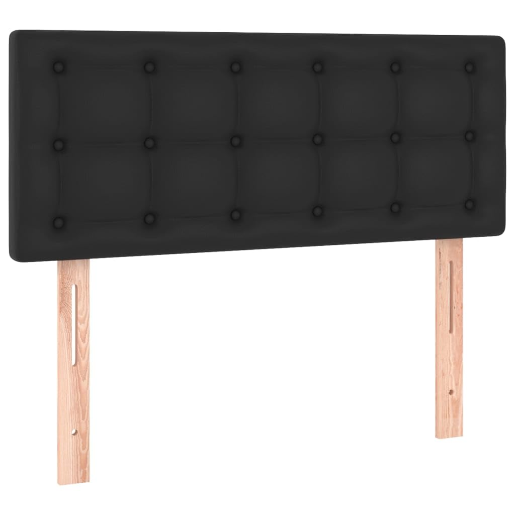 vidaXL Cabecero Dormitorio Cabezal Estructura Cama Tapizado Mueble Adorno Decoración Habitación Casa Hogar Cuero Sintético Negro 100x5x78/88 cm