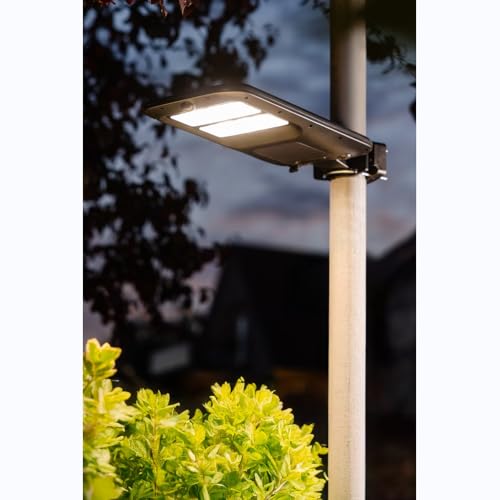 Galix Tête de lampadaire solaire 2000 Lumens avec détecteur de présence